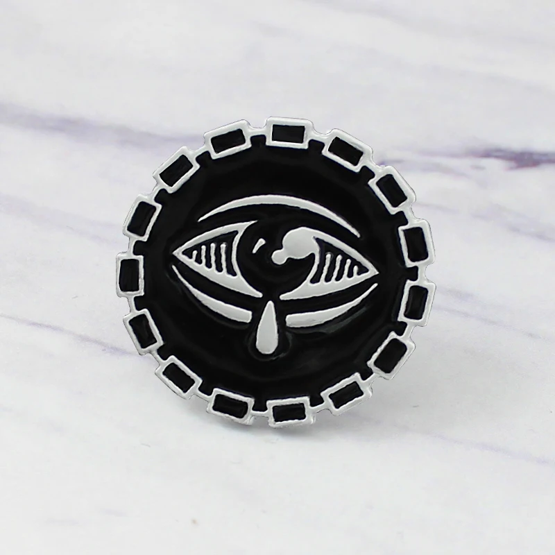 موضة عين الشر التعميم القرص درع دبابيس يبكي الإنسان العين الفن للرجال والنساء شارة بدبابيس الملابس على ظهره هدية مجوهرات