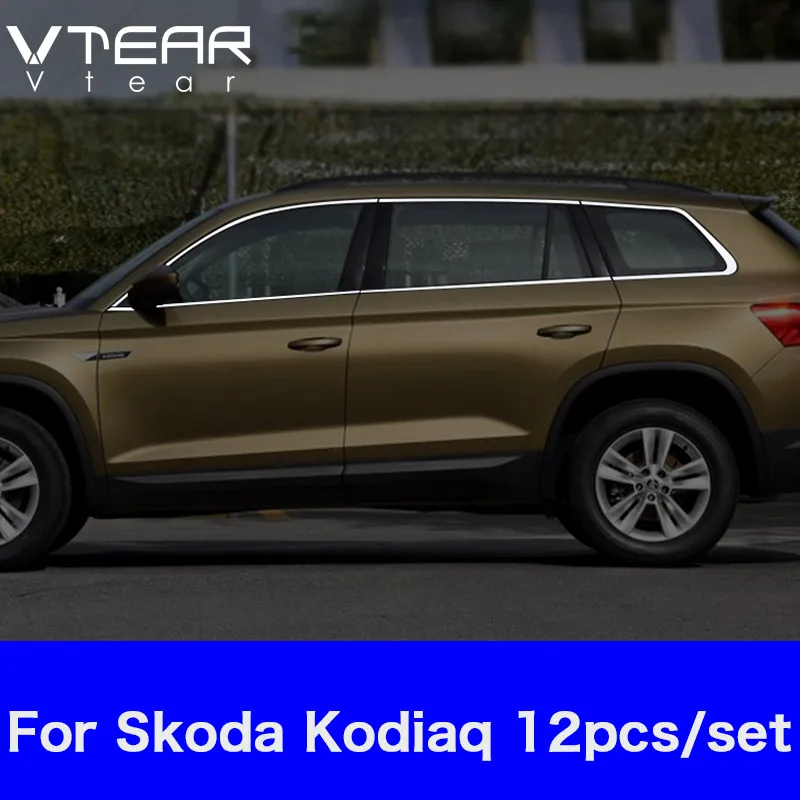 Vtear dla Skoda Kodiaq akcesoria chromowana osłona okna ze stali nierdzewnej chromowane części do stylizacji samochodu 2019 2020 2021 — zdjęcie 6
