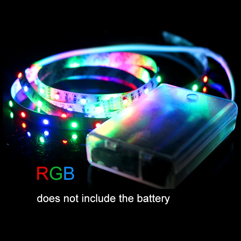 1M/2M/3M/5M 3 x AA battery powered led strip light 60leds/m DC 5v 3528 SMD LED Ribbon flexible tape neon home decoration