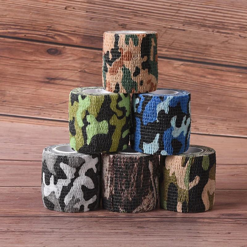 Self-adhesive Camo Stretch Bandage 5CM*4.5M Tactical Non-woven Protective Camouflage Tape For Rifle Gun Flashlight Camo Tape