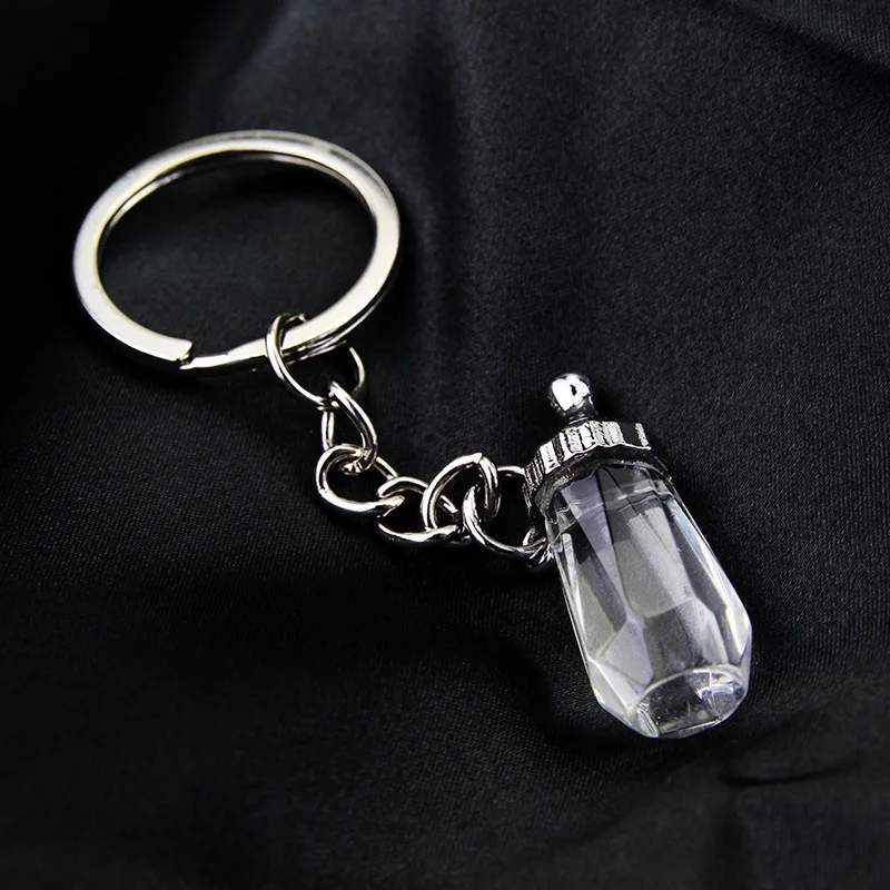 12pcs/lot Baby Baptism Souvenirs Crystal Collection Baby Bottle Keychain Wedding Return Gifts