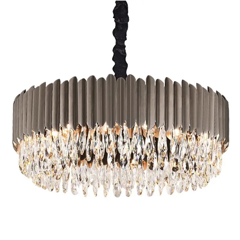 

Modern chandelier luxury crystal living room lighting simple black dining room bedroom LED lamps