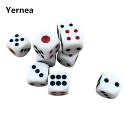 Yerneia dados de bebida de alta qualidade, 6 peças de 16mm, canto redondo, vermelho ponto preto, dado de amigos, suprimentos para festa, bar, boate, atacado