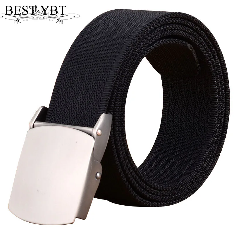 

Best YBT New Arrival Unisex Nylon Belt Alloy Smooth Buckle Belt High Quality No Adjustment Hole Cowboy Sport Men Belt