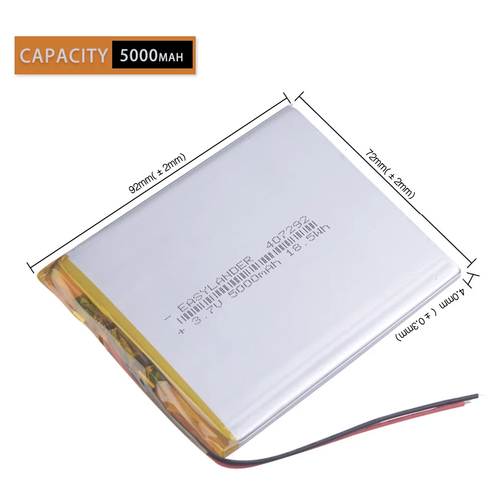 407292 3.7V 3.8V 5000mAh Li-Polymer Battery For Tablet PC Irbis TZ56 TZ49 3G TZ709 TZ707 iPAQ  texet tm 7043xd 407090 U25GT