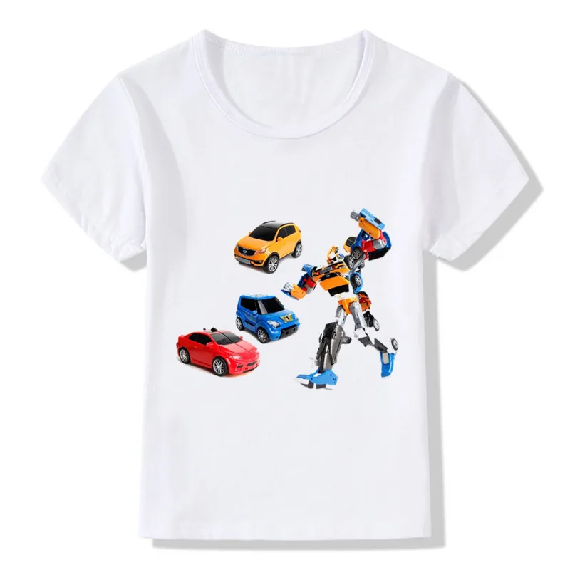 2018 Children Tobot Print Funny T-shirt Kids Summer Tops Boys/Girls Short Sleeve Clothes Casual Baby T shirt,HKP2179