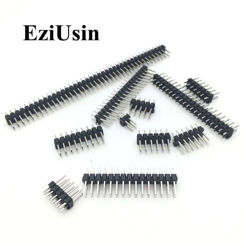 2.54mm Double Row Male 2~40P Breakaway PCB Board Pin Header Connector Strip Pinheader 2 * 2/3/4/6/8/10/12/15/20/40P For Arduino