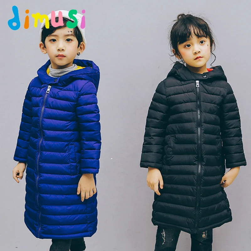 DIMUSI Winter long warm down jackets girls Cotton-padded Windbreaker thicken Coat boys warm jackets parkas Children parkas BC196