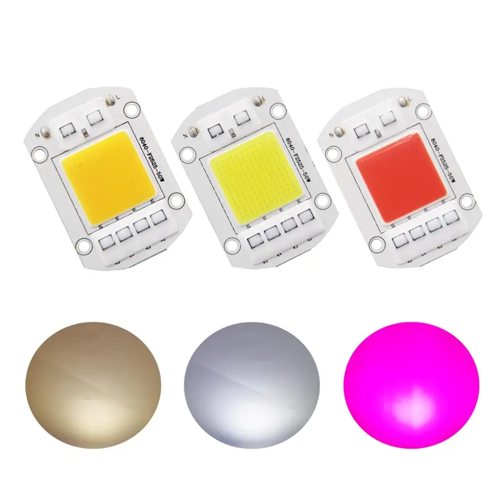 Smart IC High Power LED 20W 30W 50W 110V 220V Warm White full spectrum DIY For Flood Light COB LED Diode Spotlight Outdoor Lamp