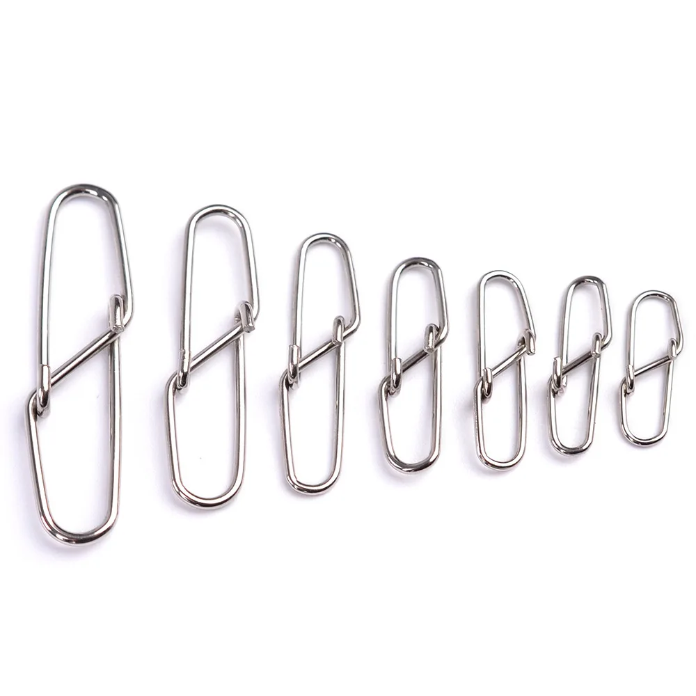 20pcs Stainless steel super ribbed pins bait pin Safety Pin Stainless Steel Fishing Hook Line Connector Snap Accessories
