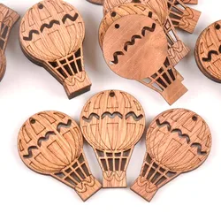 20Pcs Vintage Hydrogen Balloon DIY Wooden Ornaments Scrapbook Craft Unfinished Natural Wood Slices For Home Decor 49X32mm m1614