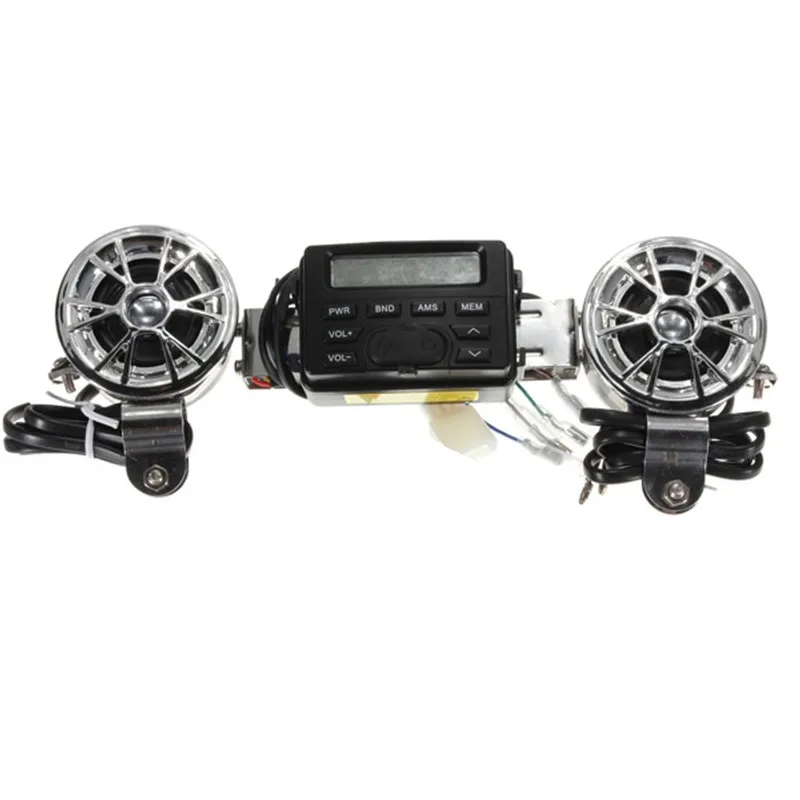 Hot Motorcycle Sound Audio Radio System Handlebar DC 12V FM Stereo 2 Speakers ATV Bike With 3.5mm For Harley Softail Dyna ATV