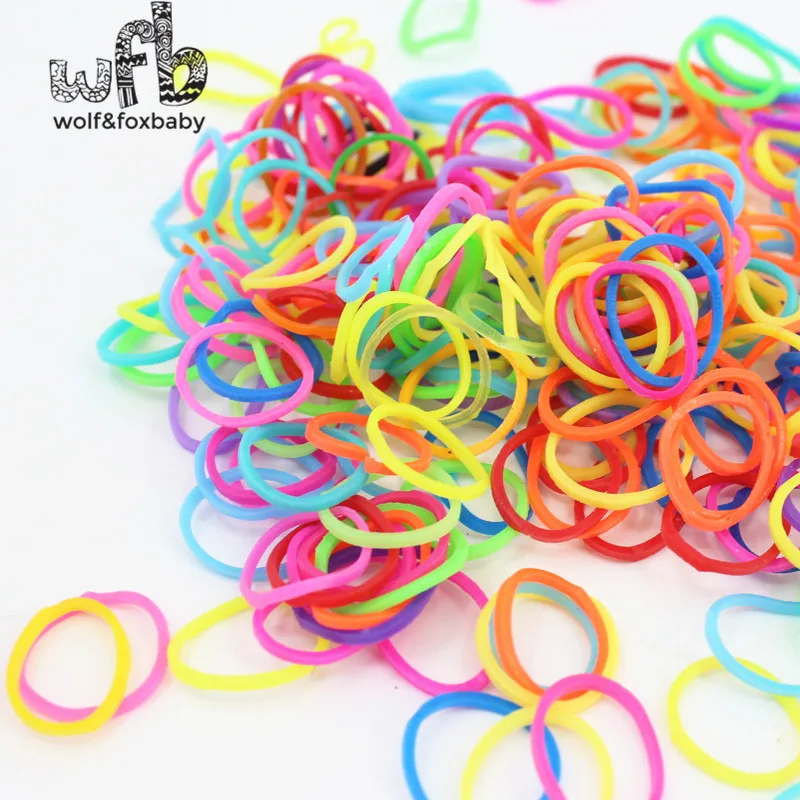 300pcs/lot Candy fluorescence Color DIY Child Baby kids Hair Accessory Accessories Rubber Band ball headwear 2014