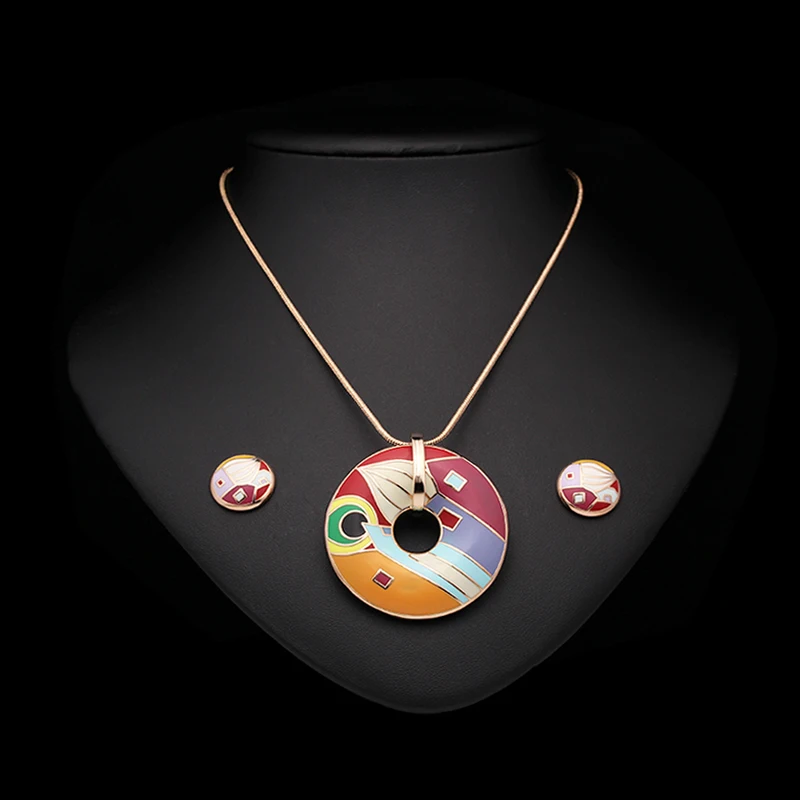 R&X New Fashion Necklace/earrings Collier Mariage Joyas Shinning Gift Party Dubai 22 Bridal Enamel Women Jewelry Set Anniversary