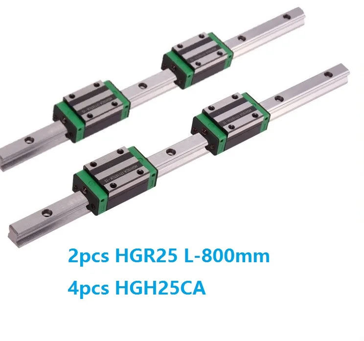 

2pcs China made HGR25 L-800mm linear guide/rail + 4pcs HGH25CA linear narrow blocks CNC router parts