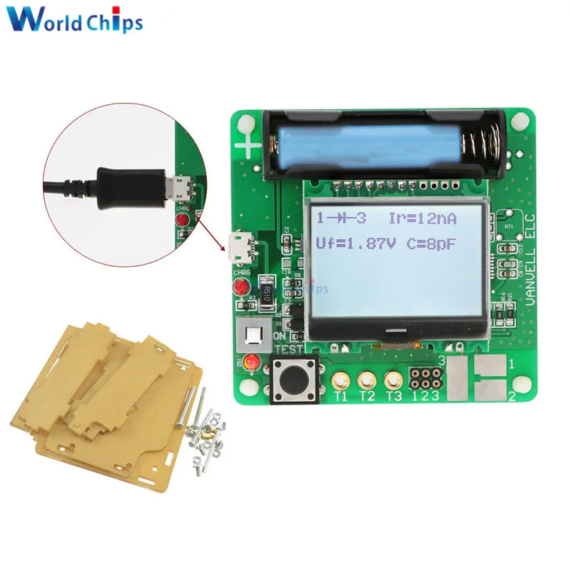 Inductor-Capacitor Meter DIY MG328 Multifunction Transistor Tester LCD Display Panel Module With Cable Acrylic Shell Case