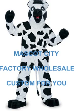 

Cool Black & White Cow Mascot Costume Adult Size Cartoon Character Mascotte Mascota Outfit Suit Fancy Dress Party SW667