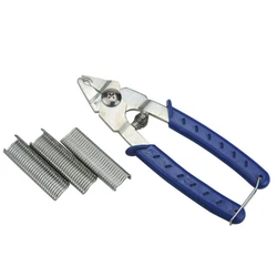 Hog Ring Pliers + Hog Rings M Nails Poultry Cage Installation Tools Fences Netting Tags Traps Cage
