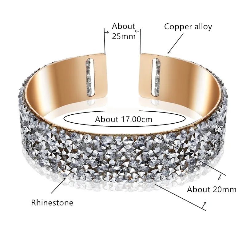 New Fashion Jewelry Rhinestone Bracelet Ladies Popular European And American Classic Crystal Bracelets Bracelets Gifts Pulseras
