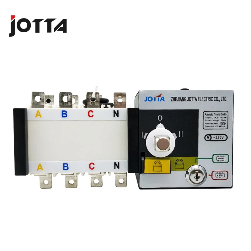 Jotta 100Amp 220V/ 230V/380V/440V 4 Pole 3 Phase Automatic Transfer Switch Connect Generator Changeover Switch