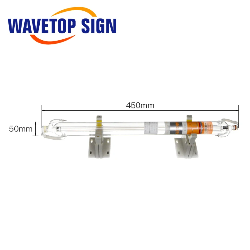 WaveTopSign TONGLI 15 واط CO2 ليزر أنبوب زجاجي طول 450 مللي متر قطر الأنبوب 50 مللي متر استخدام لآلة الحفر بالليزر CO2