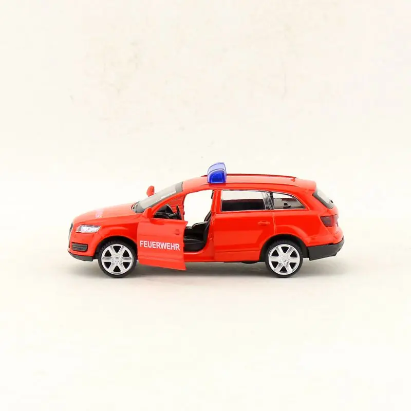 Box gift model,High simulation 1:43 alloy pull back Q7 fire truck SUV model cars,Original packaging,selling toys,free shipping