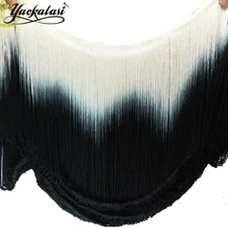 10 Yds Diy Trims Latin Fringe Tassel Dip Dye Ombre Soft Rayon Latin Macrame Dance Dress Trimming Samba Skirt Tassel Loop Bottom