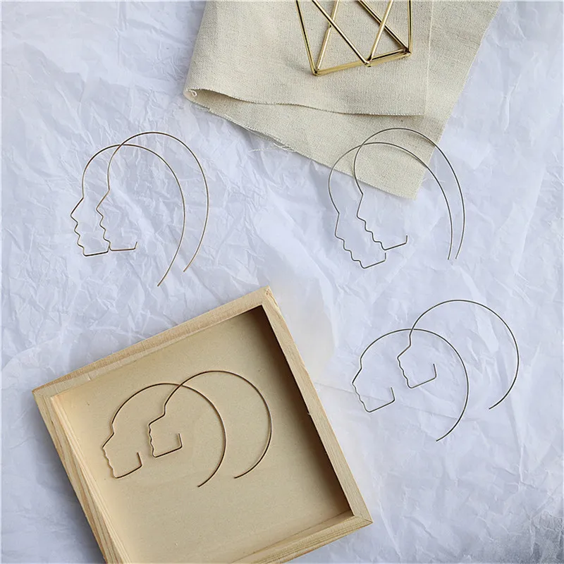 Pace Earrings minimalism Harajuku personality abstract fashion face silhouette male female earrings earrings pace earrings