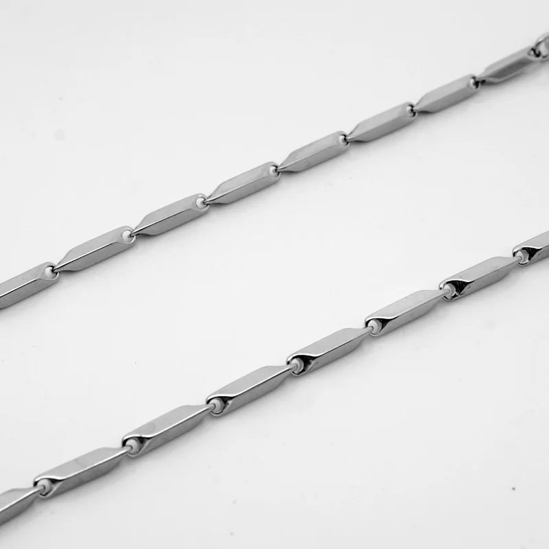 Fashion 316 Stainless Steel Men\'s Necklace Titanium Steel With Chain Hammer 3MM Coarse  Handmade Square Chain Hot Sale