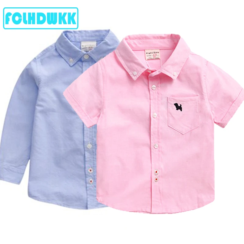 FCLHDWKK Baby Kids Boys Spring Shirts Short Long Sleeve Lapel Jacket Blouses Tee Tops Outwear Outfits Blouse Children Clothing