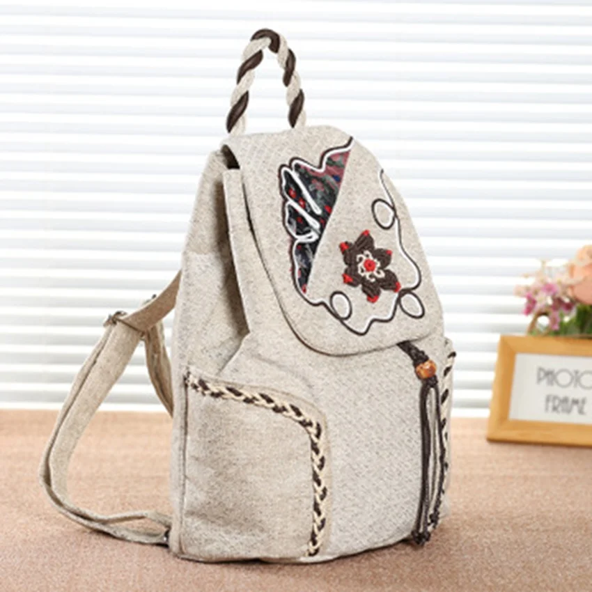 National style new shoulder bag canvas shoulder bag women's bag large capacity backpack travel personality backpack