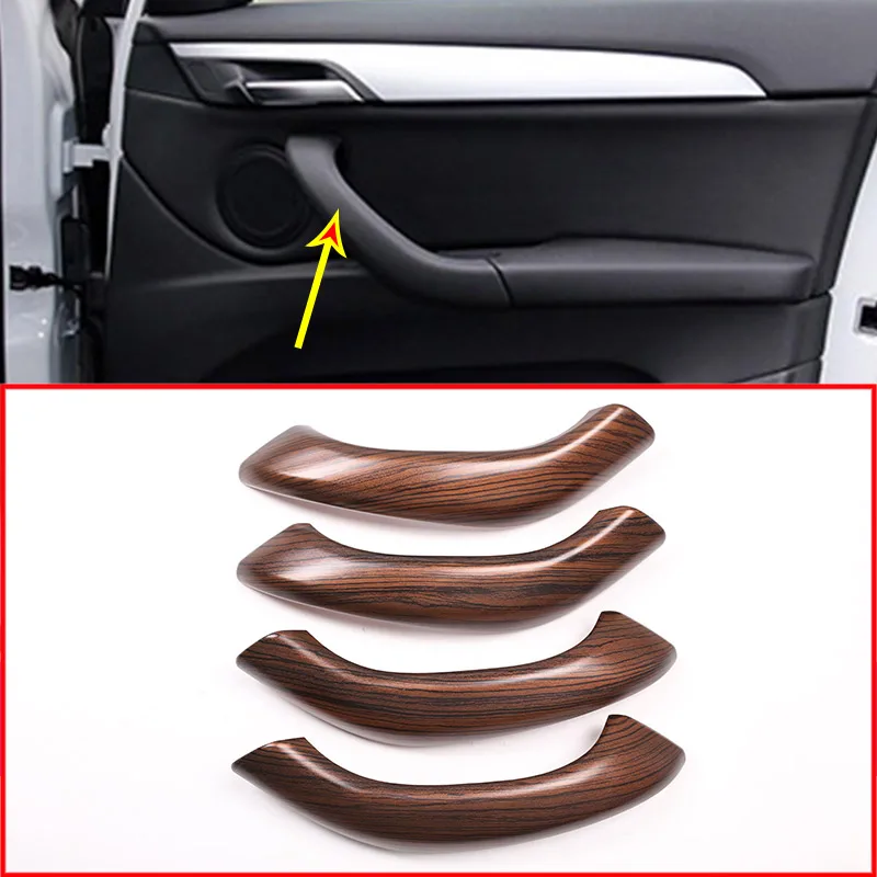 

4pcs Pine Wood Grain For BMW X1 f48 2016-2019 Car ABS Interior Door Handle Trim For BMW X2 F47 2018