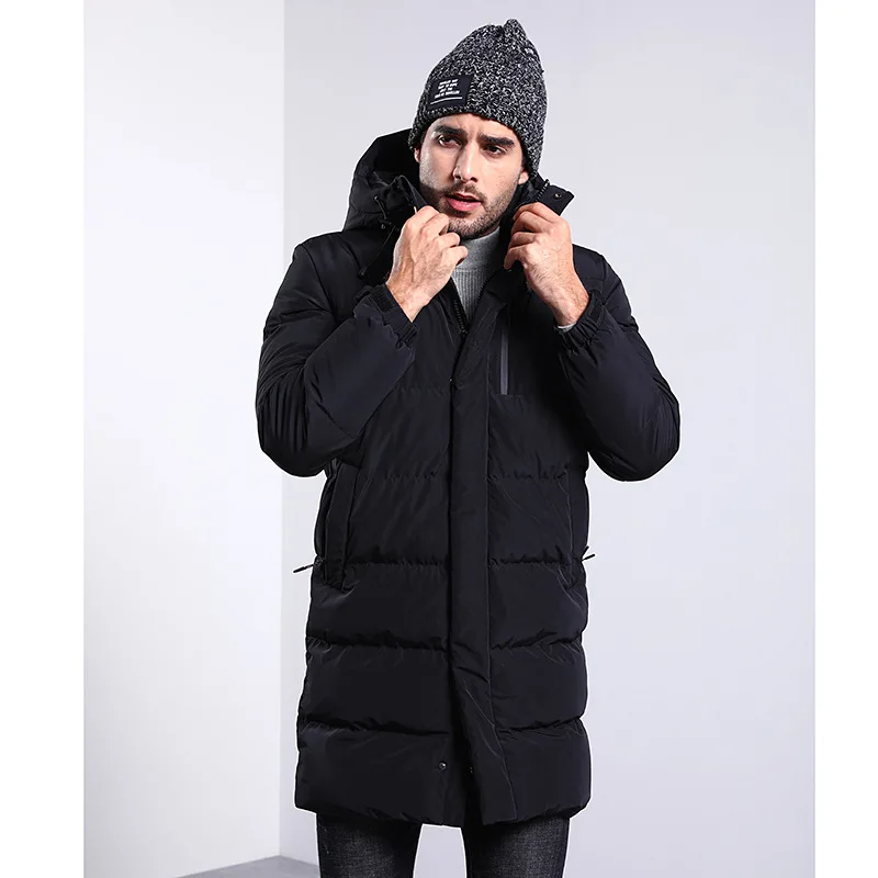 MRstuff-Doudoune longue en coton pour hommes, pardessus de loisirs épais, veste chaude, vêtements pour hommes, marque, hiver, nouveau, 2024