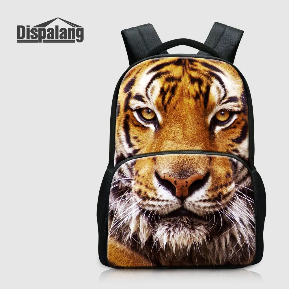 

Dispalang Tiger Print Backpack For Laptop 14'' Animal Leopard Fox Men's Travel Outdoor Bagpack Children Custom Large School Bags