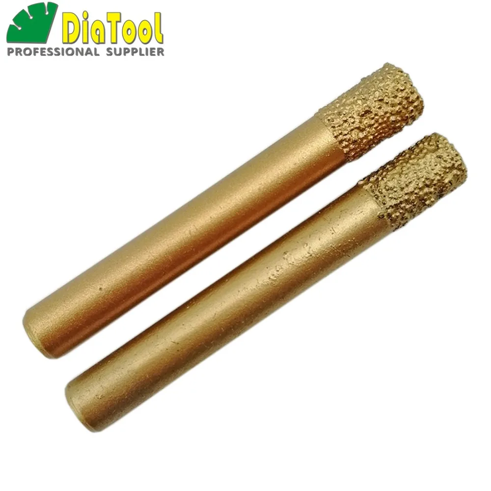 قطع حفر DIATOOL 2 قطعة بتحكم رقمي بالكمبيوتر للحجر (8/12 مللي متر) طرف مسطح ، نتوءات ماسية مخططة ، قطع نحت ماسية نحاسية فراغية