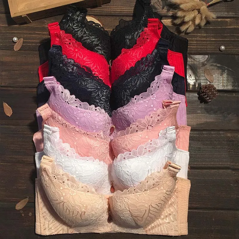 Sexy Push Up Large F E DD D C Cup Bras big bust 50 48 46 44 42 40 38 36 Underwear Lace solid grande reggiseni Support bra C3313