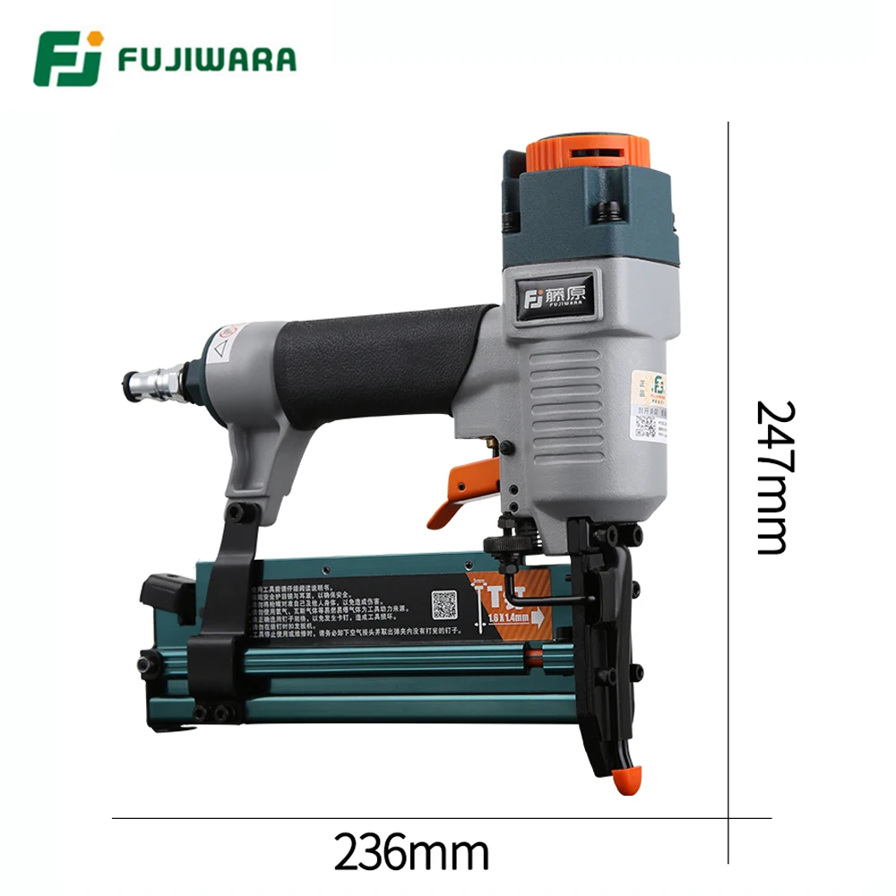 FUJIWARA 3-in-1 Carpenter Pneumatic Nail Gun Woodworking Air Stapler F10-F50, T20-T50, 440K Nails Home DIY Carpentry Decoration