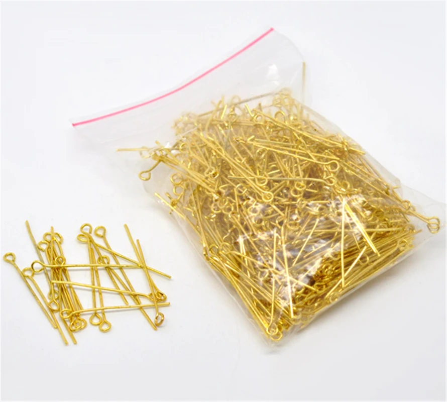 DoreenBeads-500 Pines de ojo de color dorado, 30x0,7mm, calibre 21, B01660, yiwu