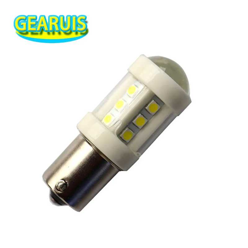 100pcs DRL S25 1156 BA15S Ceramic LED 3030 18 SMD 1157 BAY15D 6000K White Brake Lights Reverse Lamp Car Tail Bulb 12V to 24V