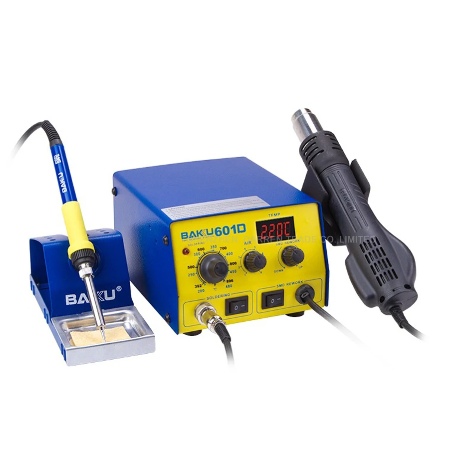 Electric Soldering Station Phone Hot Air SMD Rework Station BAKU BK-601D LED Digital Display Soldering Gun BGA Rework Station