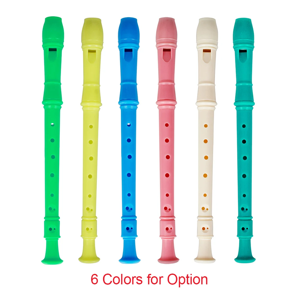 ABS Soprano Descant Recorder Clarinet 8 Holes German Style G Key with Fingering Chart Cleaning Stick for Kids Beginners