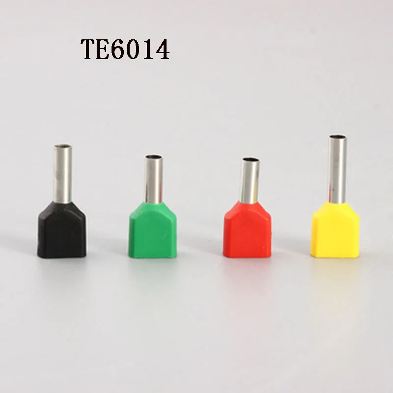 

TE6014 insulated TWIN CORD end terminals suit 6mm2 Cable Wire Connector Crewel tube preinsulating terminals 100PCS/Pack