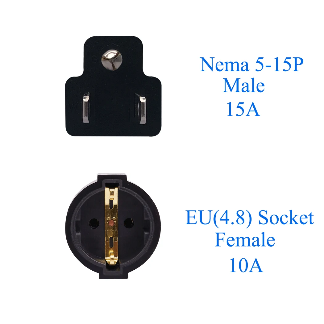 JORINDO USA Japan Canada Nema 5-15P Male to EU 4.8MM Germany Russia Korea 2P+E female adapter plug socket converter connector