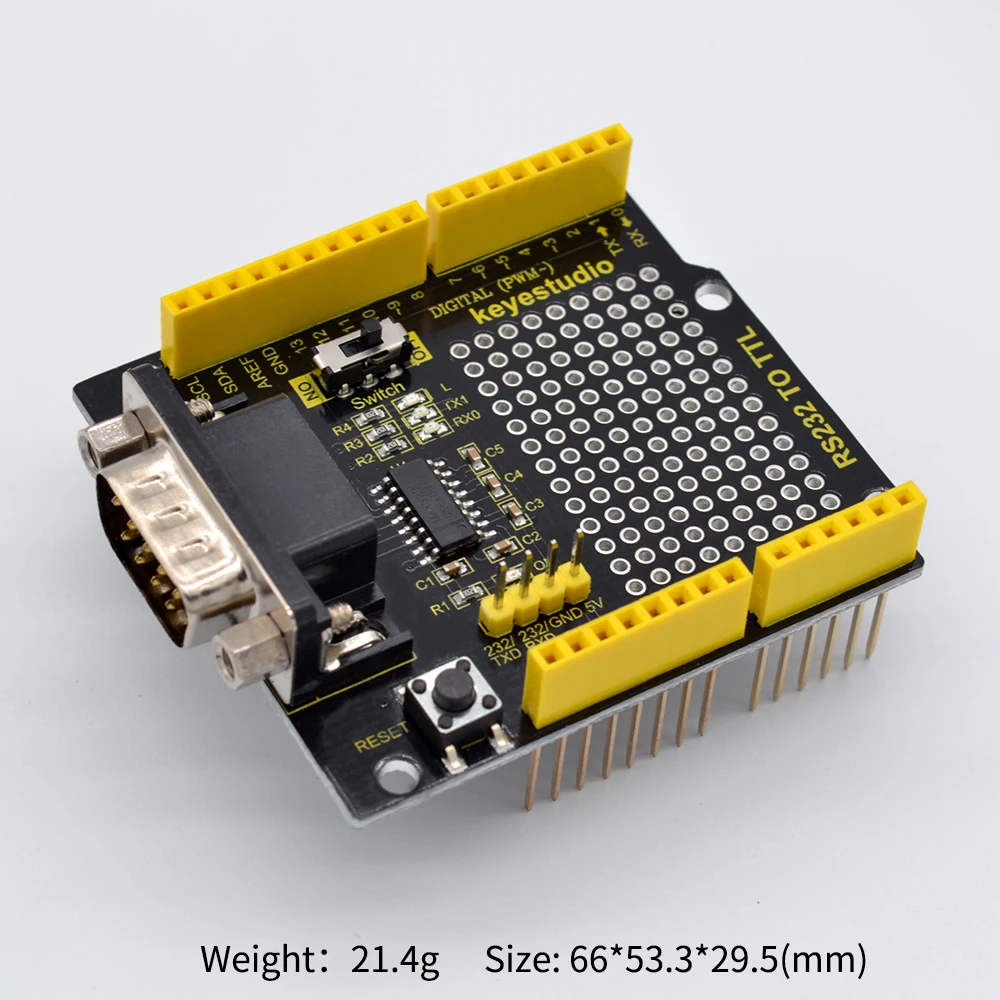 keyestudio RS232 to TTL Conversion Shield Board For Arduino UNOR3 Compatible with RS232 Interface