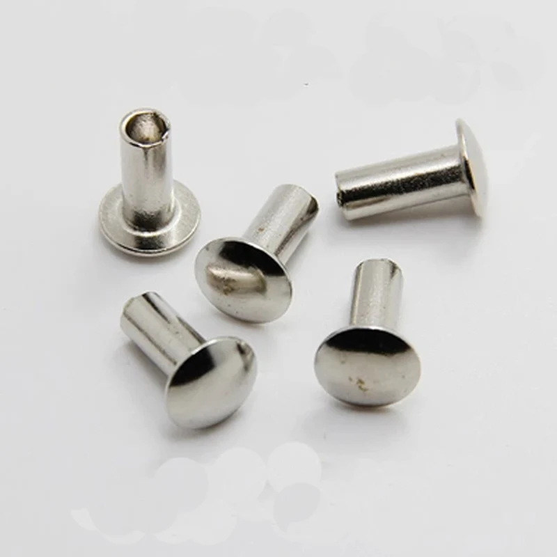 50pcs M2.5 Aluminum flat head Semi-tubular rivet GB873 Hollow large flats head rivet 5mm-16mm Length