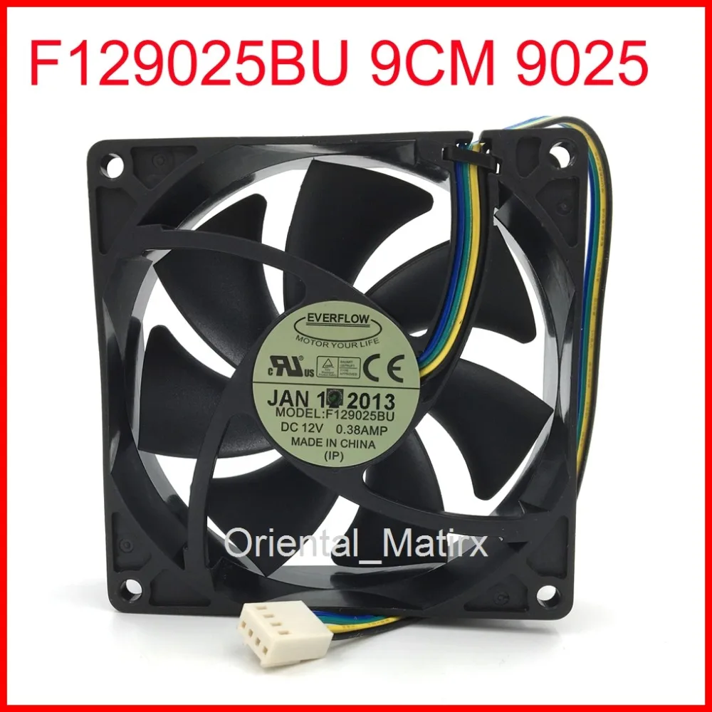 

Free Shipping F129025BU 9CM 9025 90x90x25mm PWM CPU Fan 12V 0.38A 4Wire 4Pin Computer CPU Cooler Cooling Fan