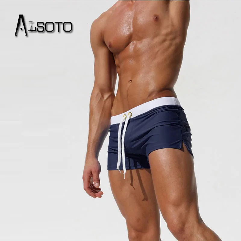 

Summer Hot Sexy Swimwear Men Swimsuits Swim Trunks Boxer Briefs gay swimming Sunga Swim Suits mayo Maillot De Bain Beach Shorts