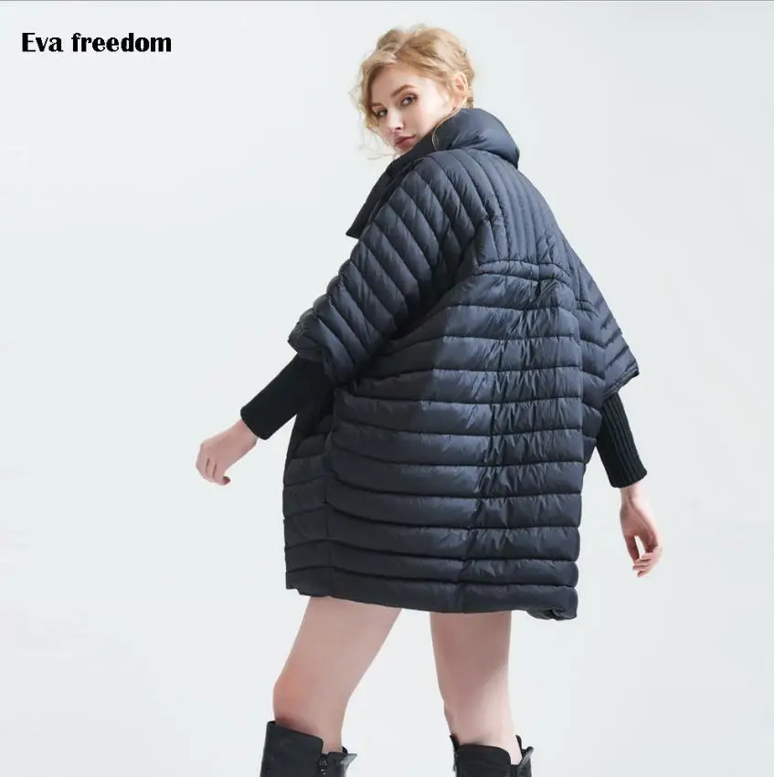 2020 Winter loose style good quality 90% real duck down coat female bat sleeved double breasted warm down coats wq184 dropship