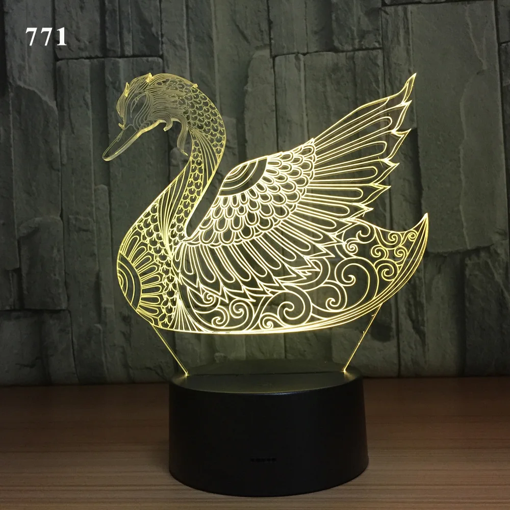 Flamingo 3D visual Acrylic Birds Action figure night light Wireless speaker Remote control Room decoration Y79