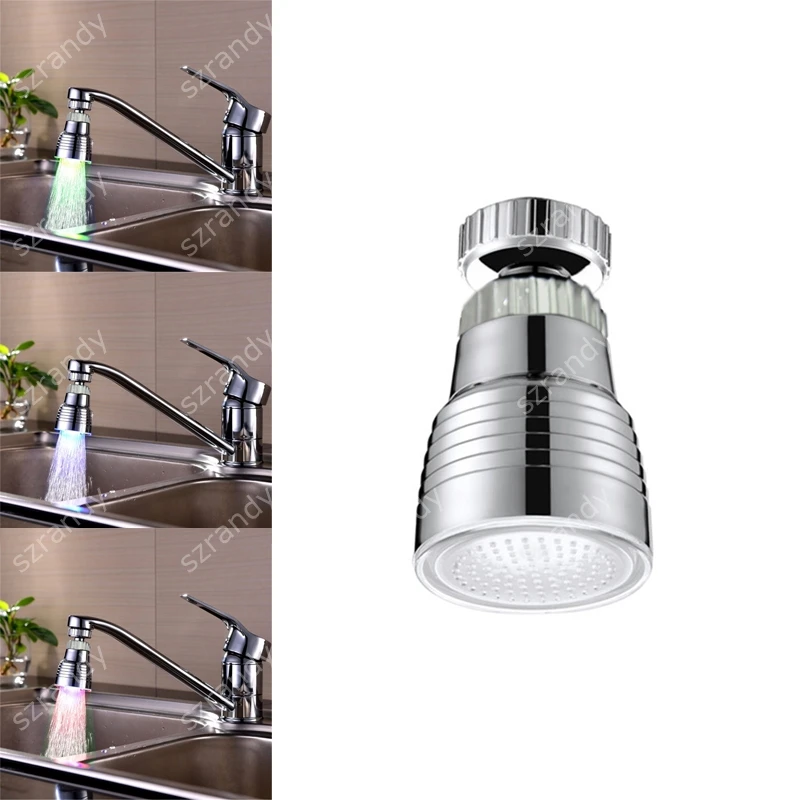 Lighting 360 Degree Rotation New Bathroom Shower Mixer Faucet Aerator